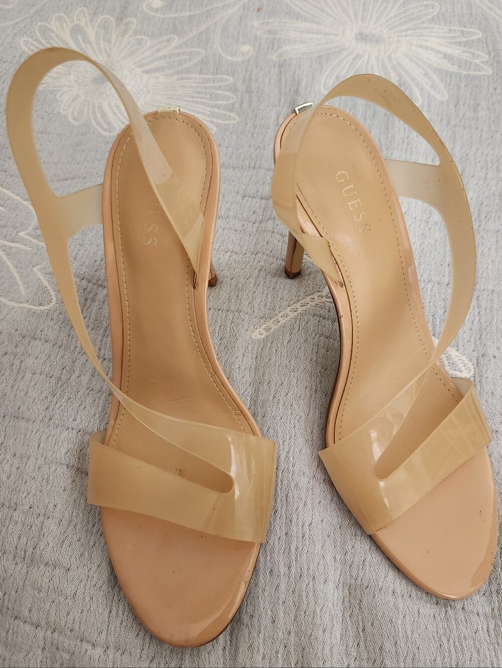 Guess Beige Strappy Stiletto Heels